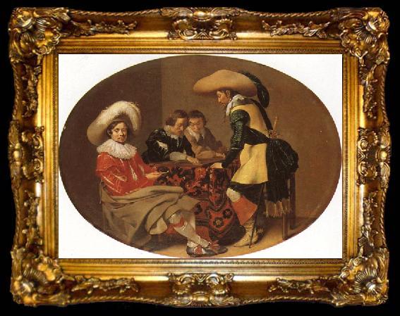 framed  Willem Cornelisz Duyster Officers Playing Backgammon, ta009-2